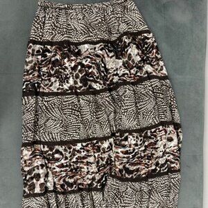 Chico's Skirt Featuring A Combination of Animal Print And Geometric Patterns
